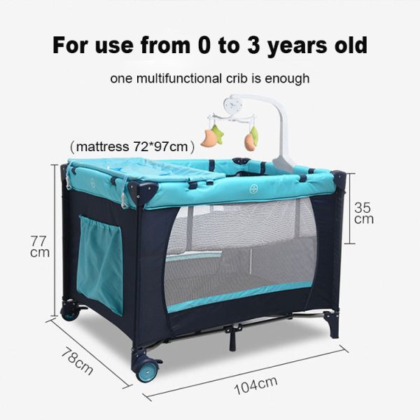 Hot Sale Foldable Baby Bed Movable Portable Multifunctional Baby Bed Game Children's Bed - Image 4