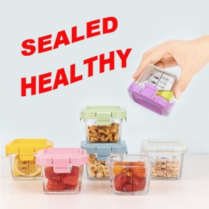 Low Boron Glass Baby Food Box Fresh-keeping Box Children's Baby Bowl Sealed Food Grade Thickened Storage Box