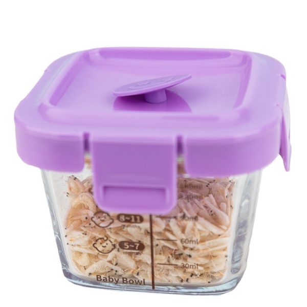 Low Boron Glass Baby Food Box Fresh-keeping Box Children's Baby Bowl Sealed Food Grade Thickened Storage Box - Image 3