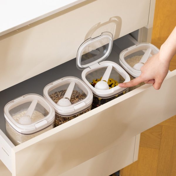 Moisture-proof Transparent Cover Sealed Jar Kitchen Storage Container Baby Milk Powder Storage Box Flour Grain Storage Jar