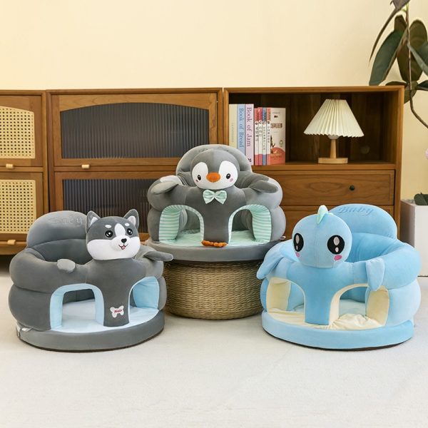 Soft Plush Baby Sitting Trainer Chair Cute Cartoon Backrest Support Seat Anti-Fall Posture Aid for Infants Learning to Sit (6 Months or above) - Image 4