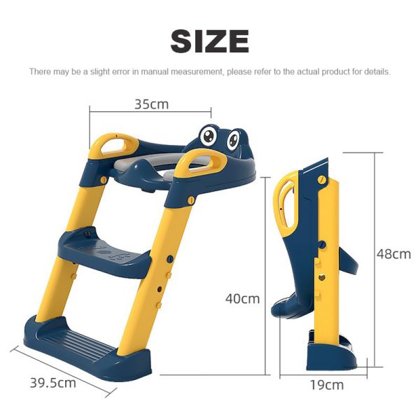 Children Potty Training Toilet with Ladder Seat – Foldable Non-Slip Staircase Design, Adjustable Height, Splash-Proof, Fits 1-7 Years - Image 4